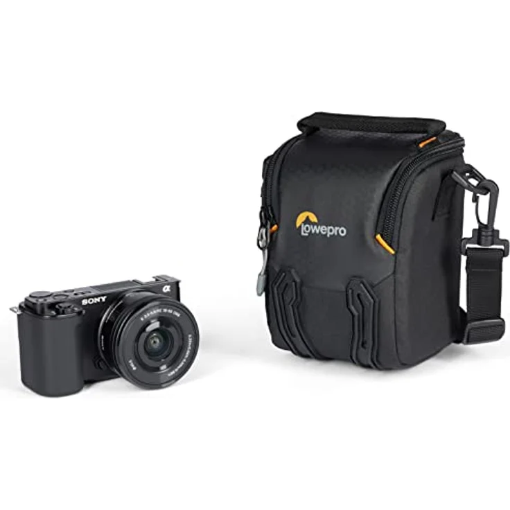 Lowepro Adventura SH 115 III, Kamera-Umhängetasche mit Verstellbarem/Abnehmbarem Schultergurt, Kamerarucksack für Spiegellose Kameras, Kompatibel mit Sony Alpha 6000 Serie, Schwarz – Bild 1