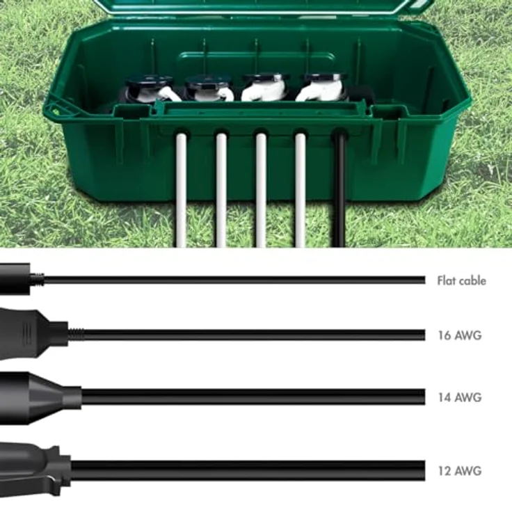 LogiLink LOGILINK Kabelschutzbox LPS284, 4-fach Steckdosenleiste, IP54, grün – Bild 3