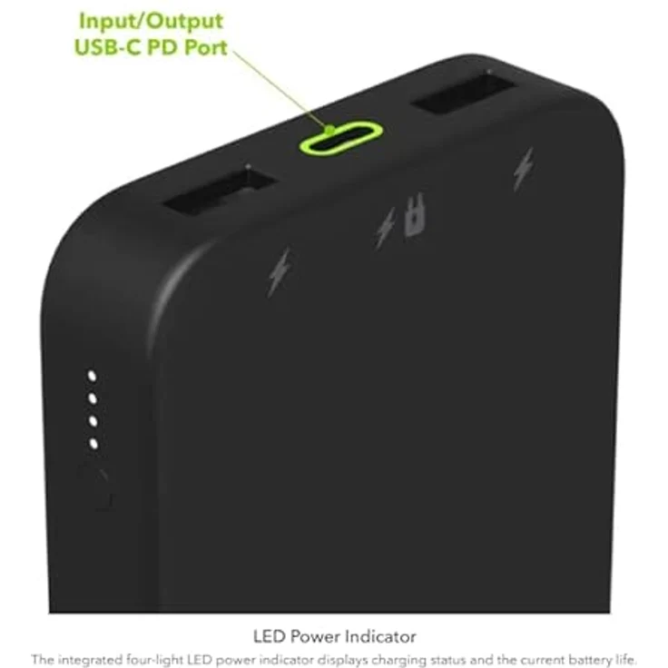 Zagg MOPHIE POWERSTATION 10K WITH PD BLACK (20W USB C 2XUSB A 12W) (10000 mAh), Powerbank, Schwarz – Bild 2