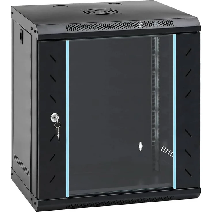 vidaXL Netzwerkschrank, Netzwerkschrank mit Speicher, Schwarz, 53 x 45 x 60 cm, Stahl