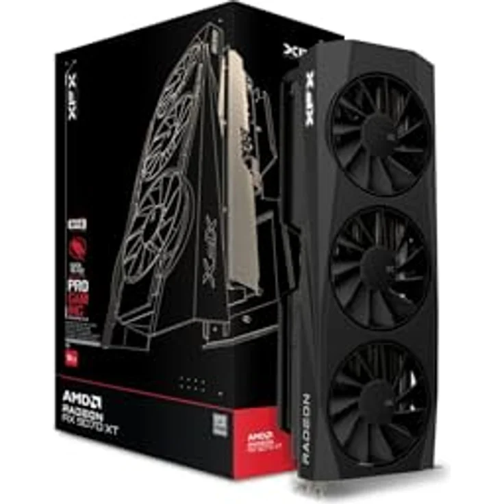 XFX Quicksilver AMD Radeon RX 9070XT Grafikkarte mit 16GB GDDR6 HDMI 3xDP, bis zu 2970 MHz Boost-Takt – Bild 1