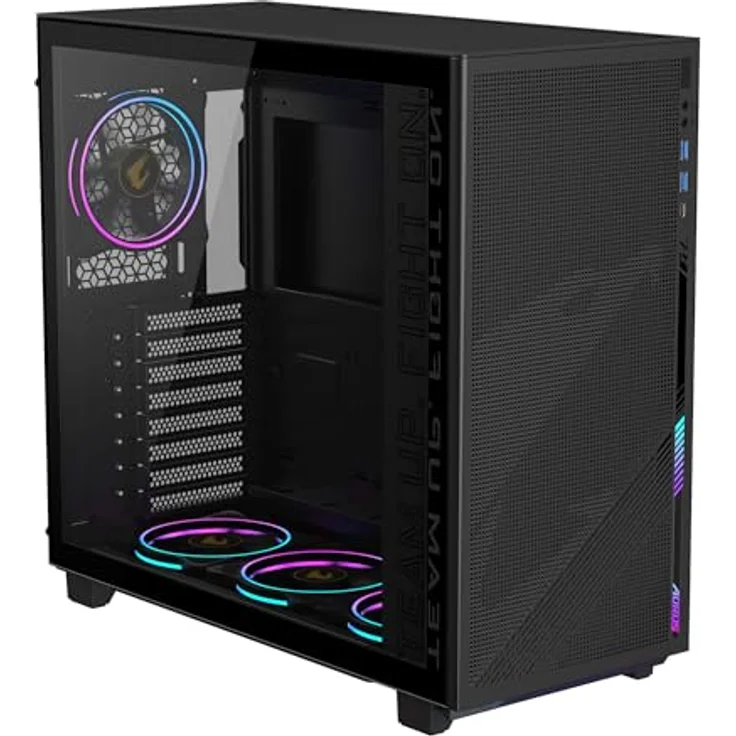 Gigabyte Aorus C400 Glas-Mittelturm-Gehäuse, Schwarz mit optimiertem vertikalem Luftstrom-Design – Bild 3