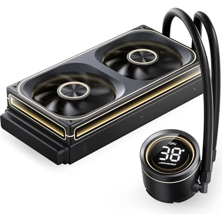 Jonsbo TH-240B, All-in-One-Wasserkühlung mit 240-mm-Aluminium-Radiator, RGB-Lüftern und LED-Display, Schwarz – Bild 4