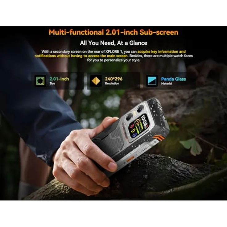 Blackview XPLORE 1 5G Rugged Smartphone, 20 000 mAh Akku, 48GB + 512GB (erweiterbar bis 2TB), 6,78″ FHD+ 120Hz Dual-Display, 64+50MP + 20MP Nacht-Vision, IP68/IP69K/MIL-STD-810H, Schwarz – Bild 3