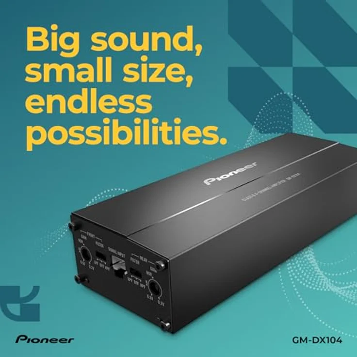 Pioneer GM-DX104, kompakter 4-Kanal-Verstärker mit 400 W Leistung und Class-D-Technologie – Bild 2