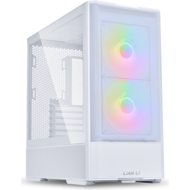 Lian Li LANCOOL 207 PC Gehäuse, Midi-Tower, ATX, Tempered Glass - weiß, kompaktes ATX-Gehäuse mit hervorragendem Airflow