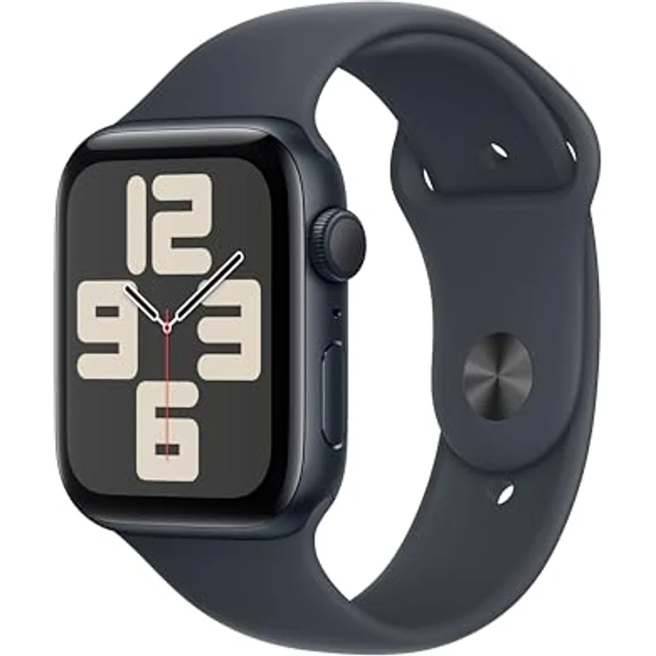 Apple Watch SE (2. Generation) GPS 44 mm Smartwatch mit Aluminiumgehäuse in Mitternacht und Sportarmband in Mitternacht (S/M) - Fitness- und Schlaftracker, Unfallerkennung, Herzfrequenzmesser – Bild 1