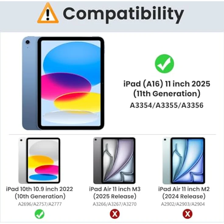 MoKo Hülle für iPad (A16) 11. Generation 11 Zoll 2025, iPad 10. Generation 10,9 Zoll 2022, Schlanke Stand Schutzhülle mit transparenter PC-Rückseite, Unterstützt Touch ID, Hellrosa Goldmarmor – Bild 2