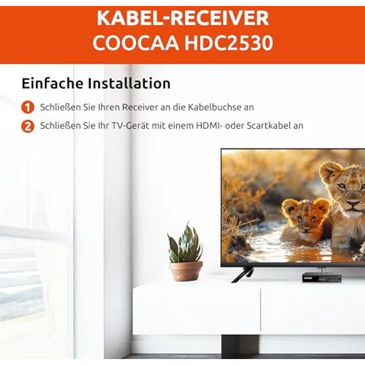 COOCAA HDC2530, Digitaler HD-Kabelempfänger für Full HD-Fernsehen, Dolby Audio, inklusive HDMI-Kabel, USB & SCART-Anschlüsse, Benutzerfreundliches Menü, schwarz – Bild 4