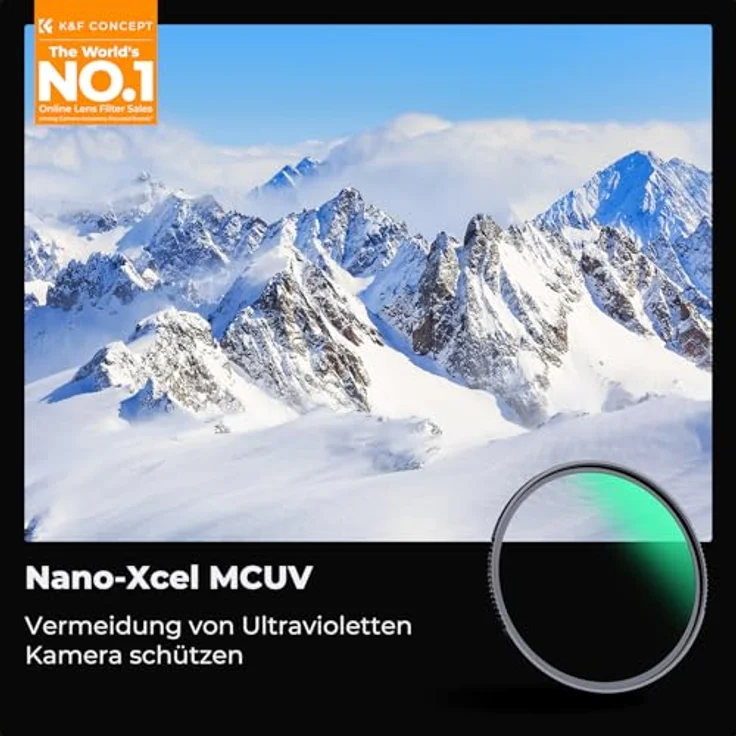 K&F CONCEPT UV Filter 58mm, Hochwertiger Schutzfilter aus japanischem AGC-Glas mit 99.60% Transmission und ultradünnem Design – Bild 2
