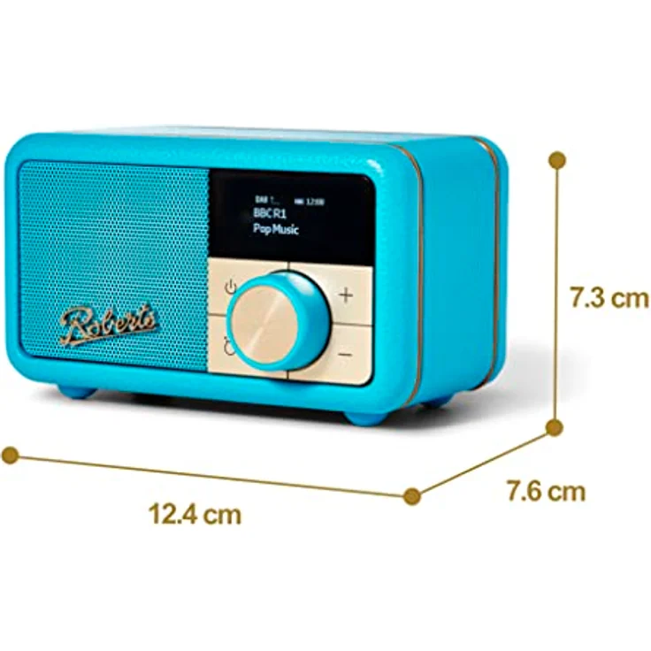 ROBERTS Revival Petit Radio – Kompaktes tragbares Radio mit Dab+/UKW/Bluetooth, 20 Stunden Akkulaufzeit, AUX-Eingang, passiver Heizkörper, türkis – Bild 3
