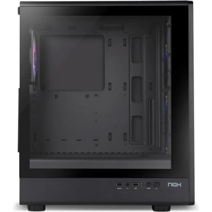 NOX Infinity IOTA Semitorre Mesh ARGB, schwarzes ATX Tower-Gehäuse mit 4x 120 mm Lüftern und gehärtetem Glas – Bild 3