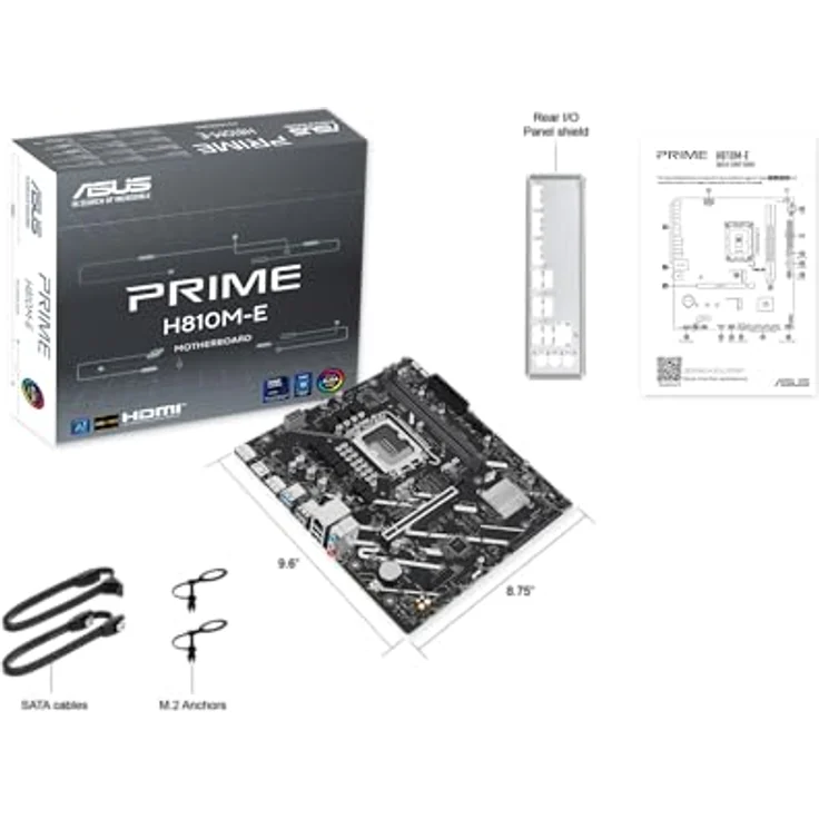 Asus PRIME H810M-E-CSM, Micro-ATX Mainboard mit Intel H810, LGA1851, DDR5, PCIe 4.0 und RGB-Beleuchtung – Bild 3