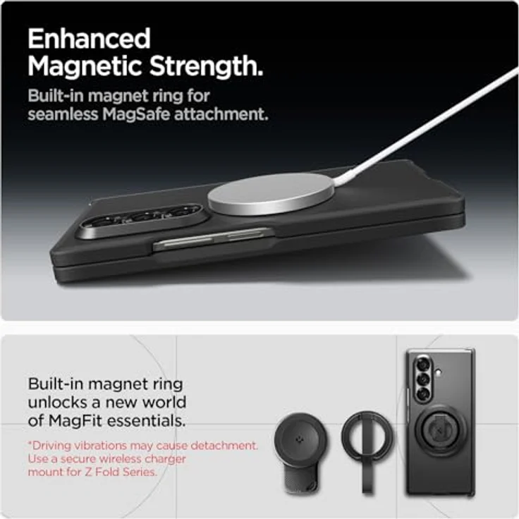 Spigen Tough Armor Pro MagFit Hülle für Samsung Galaxy Z Fold 7, MagSafe-kompatibel, Schwarz, mit Scharnierschutz und Air Cushion Technologie – Bild 5