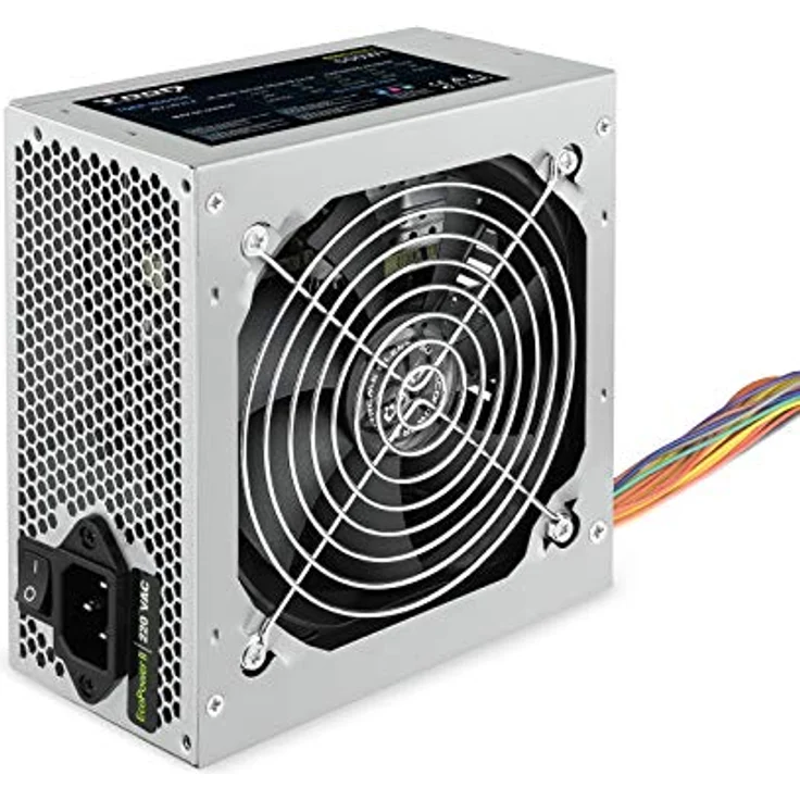 TooQ TQEP-500SSE - 500 W Ecopower II Netzteil mit aktivem PFC, geräuschloser 120mm Lüfter mit automatischer Drehzahlregelung (ATX 12V V1.3, -, Farbe Silber) – Bild 2