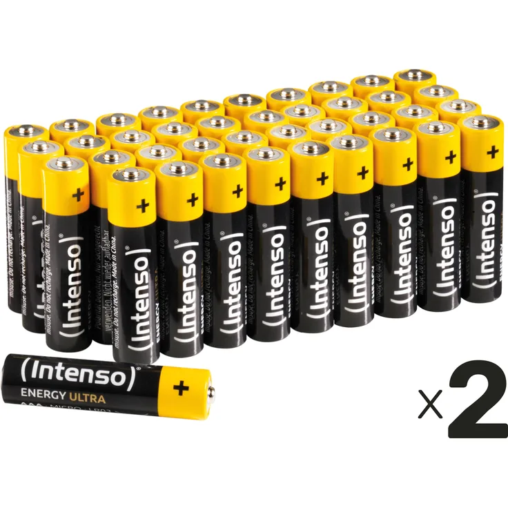 INTENSO Micro-Batterie-Set Energy Ultra, AAA LR03 Alkaline, 80 Stück mit hoher Leistungsfähigkeit und langer Haltbarkeit
