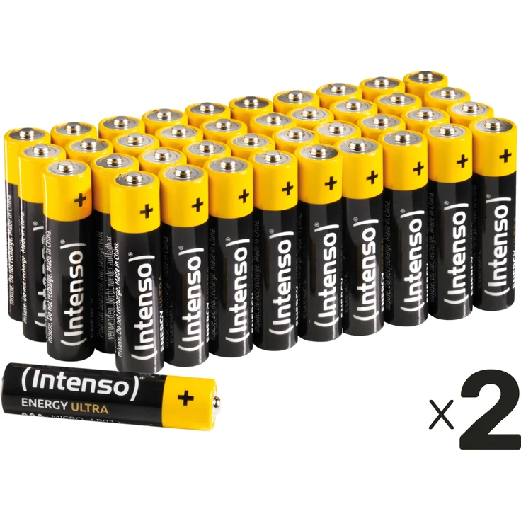 INTENSO Micro-Batterie-Set Energy Ultra, AAA LR03 Alkaline, 80 Stück mit hoher Leistungsfähigkeit und langer Haltbarkeit