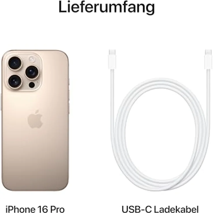Apple iPhone 16 Pro 5G Smartphone (6,3 Zoll) OLED-Display, 512 GB interner Speicher, iOS 18, Titan Wüstensand – Bild 6