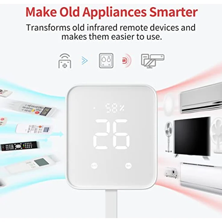SwitchBot Hub 2, WLAN Thermometer Hygrometer, Smart IR Fernbedienung, Klimaanlagensteuerung, verbindet SwitchBot mit WLAN (unterstützt 2,4 GHz), kompatibel mit Alexa, Google Assistant, Siri, Matter – Bild 4