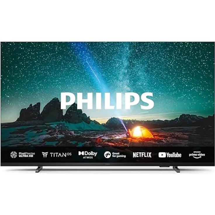 Philips 75PUS7609 4K LED Smart TV - 75-Zoll Display mit pixel-präziser Ultra HD, Titan OS Plattform und Dolby Atmos-Klang - Anthrazitgrau – Bild 1