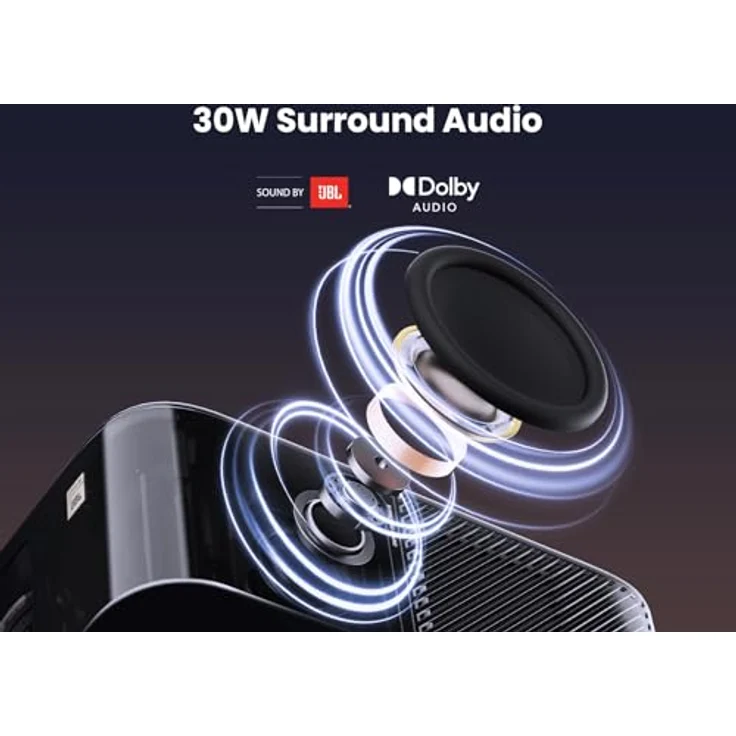 Yaber PROJECTOR K3 Smart Beamer Schwarz mit 1600 ANSI, Google TV & Sound by JBL, WiFi 6 & Bluetooth, Auto-Bildeinstellung, Netflix & 7000+ Apps – Bild 4