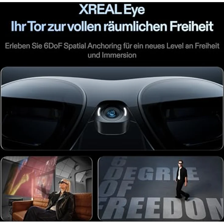 XREAL One Pro AR Brille mit X1 Chip, 57° Sichtfeld, 171" 120Hz HD Display, Bose Sound, für iPhone 17/16, SteamDeck, Android, IPD 57–66mm – Bild 5