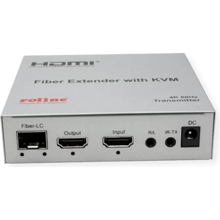 ROLINE KVM Verlängerung über LWL, HDMI 4K bis 3840x2160 @60Hz, USB, 20 km, Metallgehäuse – Bild 4