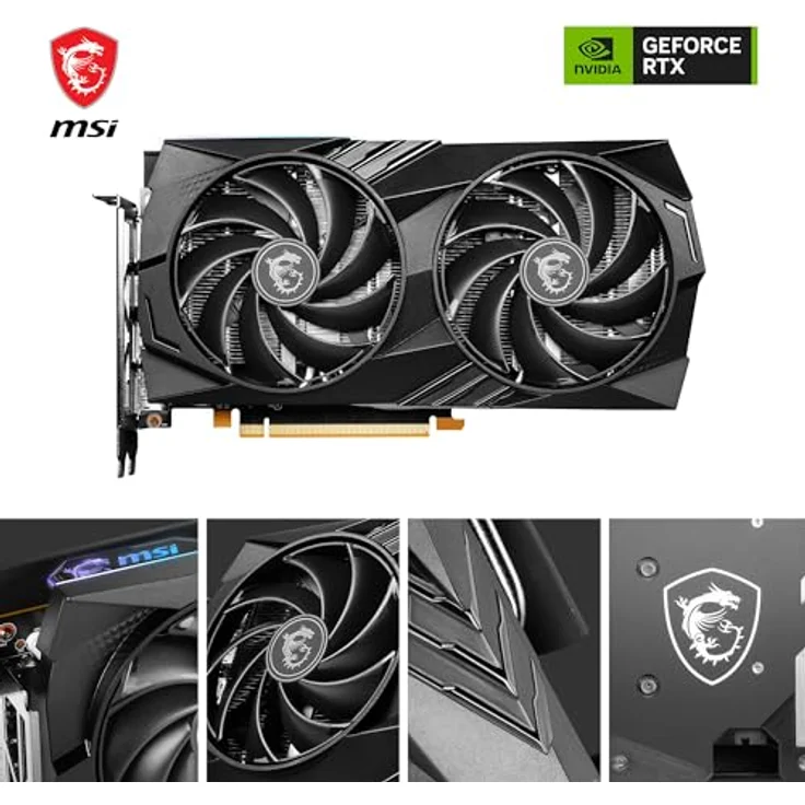 MSI GeForce RTX 4060 Gaming X 8G Grafikkarte - NVIDIA RTX 4060, 8 GB GDDR6 Speicher, 17 Gbps, PCIe 4.0, Twin Frozr 9, RGB, DLSS3 – Bild 2