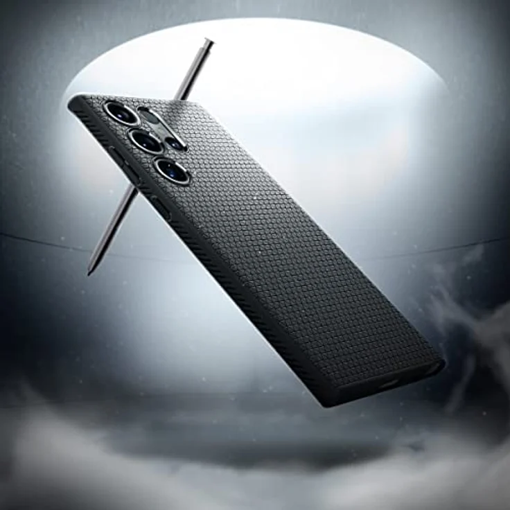 Spigen Liquid Air Hülle Kompatibel mit Samsung Galaxy S23 Ultra 5G -Schwarz Gemustertes TPU für Fingerabdruckvermeidung – Bild 3