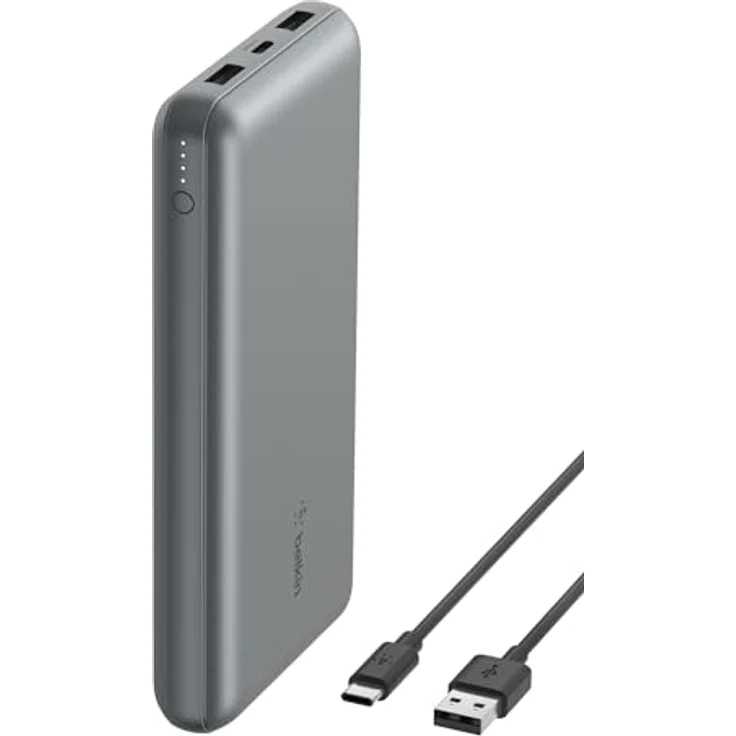 Belkin BoostCharge Powerbank, 20.000mAh, Spacegrau, 3 Anschlüsse zum Schnellladen – Bild 1