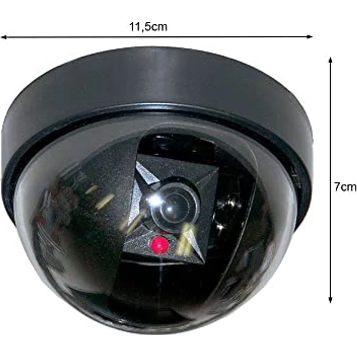 MAVURA Dummy Kamera Attrappe Dome Überwachungskamera Fake Dome 360° Camera mit Licht schwarz Innen & Außen – Bild 3