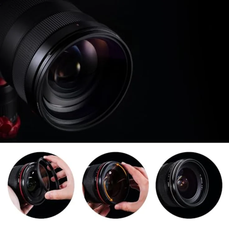K&F Concept MC UV Filter 77mm, antireflektierend blauschichtend, 94% Lichtdurchlässigkeit, ultradünner Rahmen – Bild 9