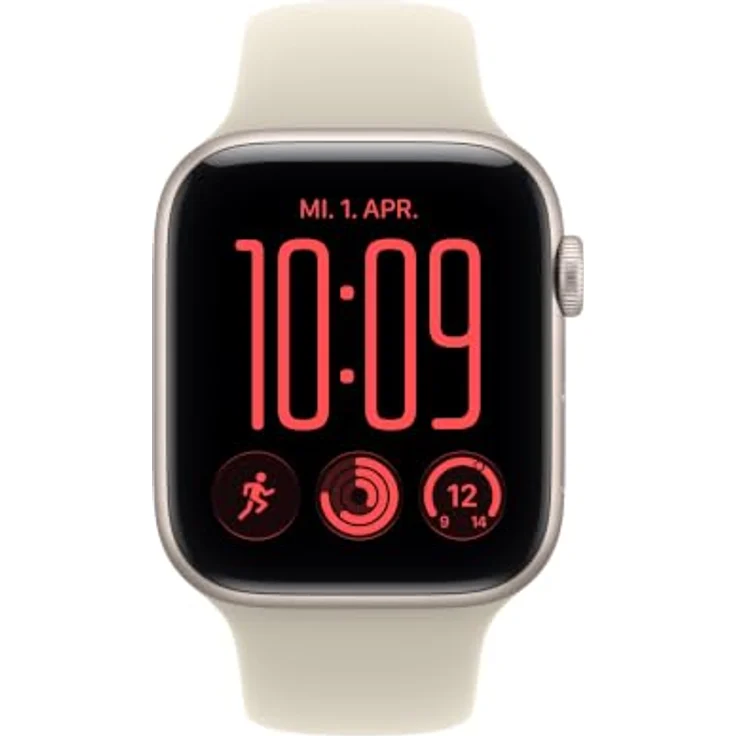Apple Watch SE 3, 44mm Smartwatch mit Polarstern Aluminium Case, Sand Sport Band M/L, Schwimmfest, S10 Dual-Core Prozessor – Bild 2