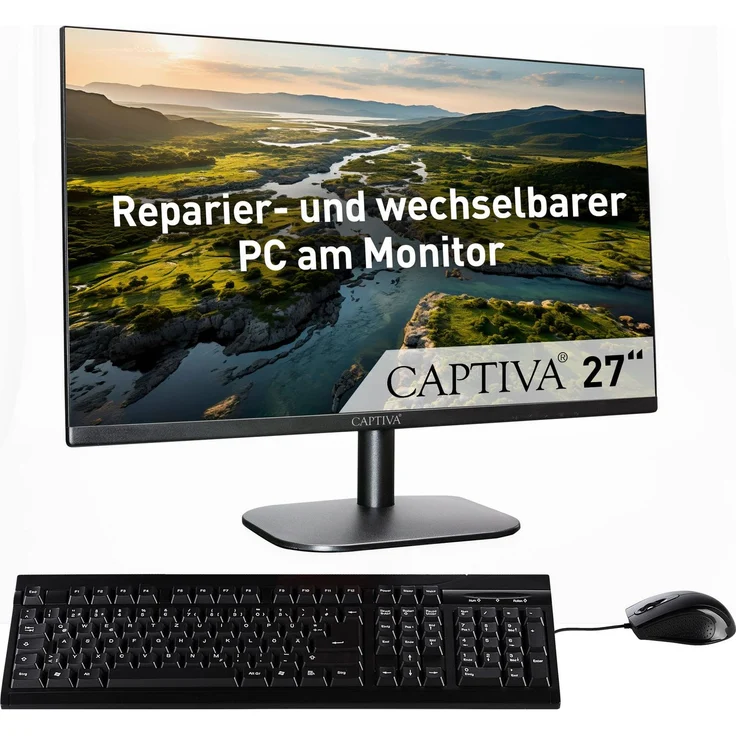 CAPTIVA All-In-One Power Starter I84-994, 27 Zoll PC mit Intel® Ultra 5 125H, 64 GB RAM, 2000 GB SSD, luftgekühlt, schwarz