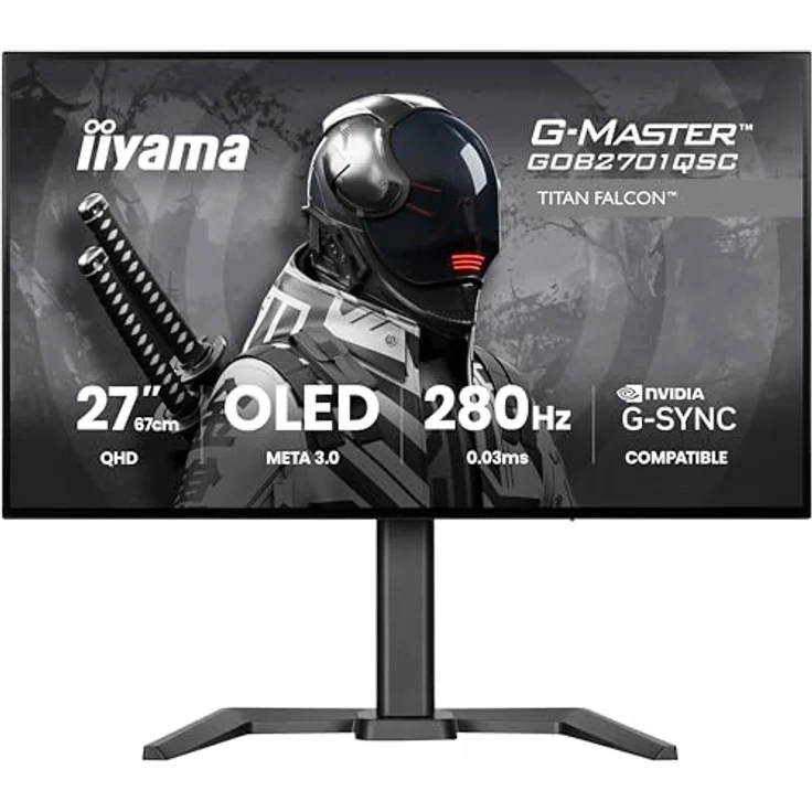 iiyama G-MASTER GOB2701QSC-B1, 27" OLED Gaming Monitor mit META 3.0 Panel, 1.500 Nits HDR und NVIDIA G-SYNC – Bild 2