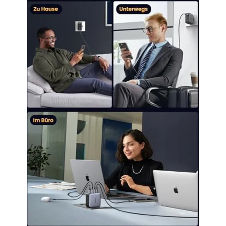 UGREEN USB-A+3xUSB-C 100W GaN Tech Fast Wall Charger EU Black – Bild 5