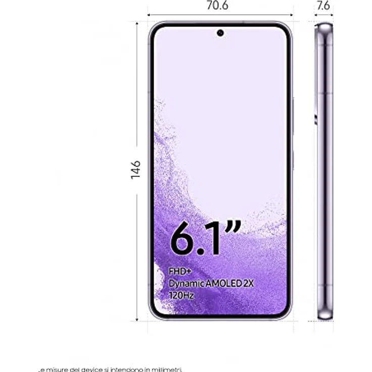 Samsung Galaxy S22 SM-S901BLVDEUE Smartphone 15.5 cm (6.1) Dual SIM Android 12 5G USB Type-C 8 GB 128 GB 3700 mAh Violet – Bild 2