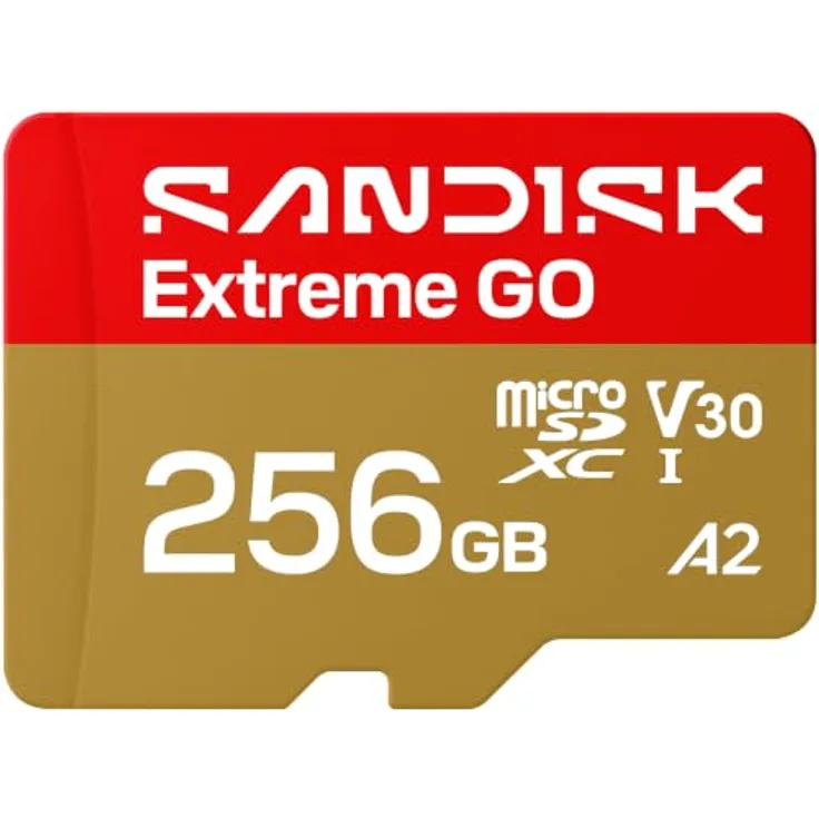 SanDisk Extreme GO microSD, 256GB UHS-I Karte mit 240MB/s Lesegeschwindigkeit, für 5K- und 4K-UHD-Video