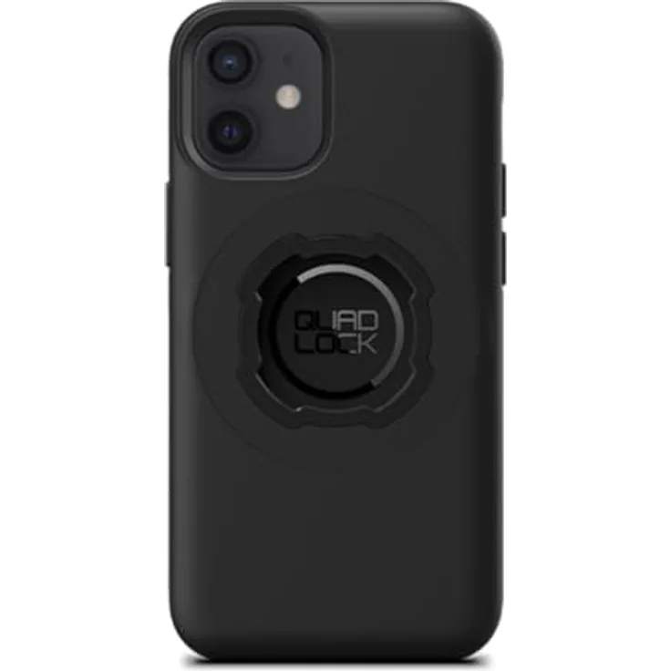 QUAD LOCK MAG Hülle für iPhone 12 Mini, schlankes und widerstandsfähiges TPU-Gehäuse mit schwarzem MAG-Ring, kompatibel mit Quad Lock Halterungen