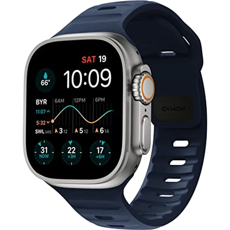 Nomad Sport Band V2, Smartwatch-Armband für Apple Watch 42/44/45/49mm, atmungsaktives Design aus Fluorkautschuk, Atlantic Blue – Bild 2