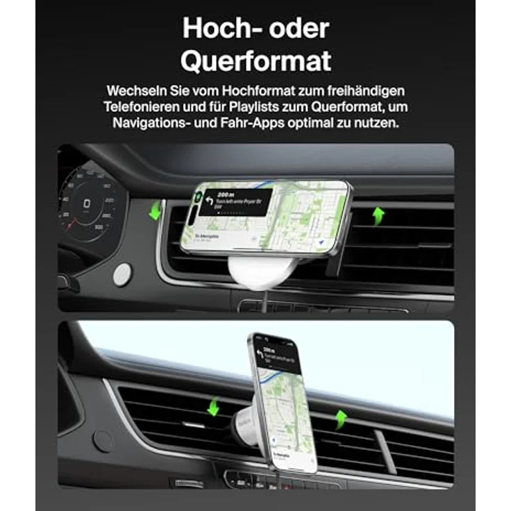 Belkin BoostCharge Pro magnetisches kabelloses Kfz-Ladegerät mit Qi2 (15 W), MagSafe-kompatibles Auto-Ladegerät für iPhone-Serien 16/15/14/13/12, mit USB-C Kabel und 20-W-USB-C-Kfz-Netzteil – Bild 5