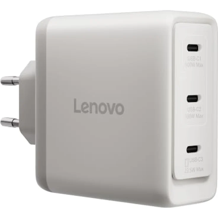 Lenovo Multi-port USB-C 100W GaN Charger, kompaktes Ladegerät mit 3 USB-C-Ports für gleichzeitiges Laden von Laptop und mobilen Geräten – Bild 4