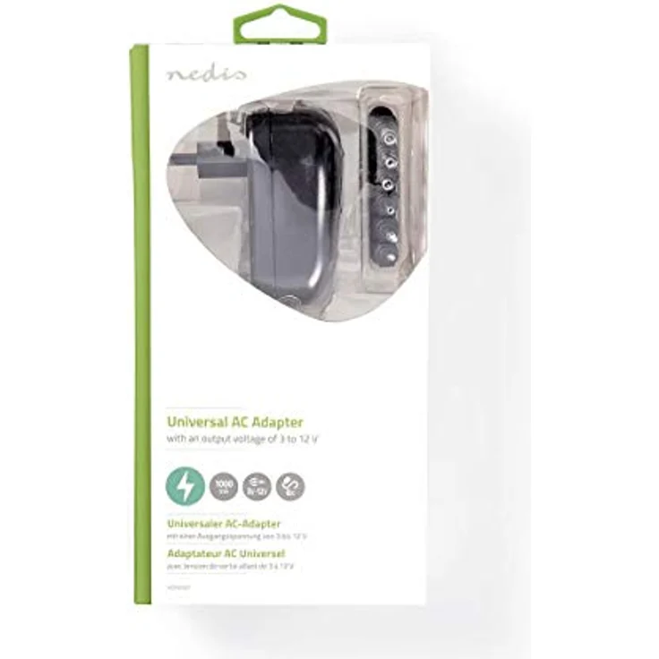 NEDIS Universal-Netzteil 12 W, 3-12 V DC, 1.80 m, 2.0 A, 6 Plugs, Schwarz – Bild 4