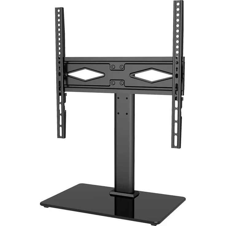EDM Schwarzer TV-Tisch, TV-Tischständer für 26 - 55 Zoll, max. 30 kg, VESA 400 x 400, 40 x 26 x 68,5 cm