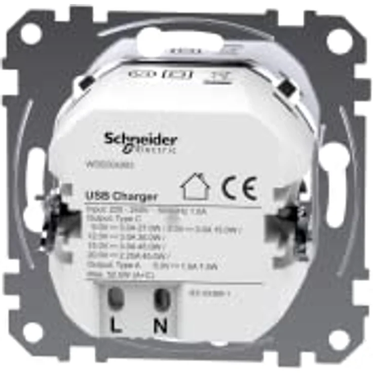 Merten MEG4366-0120 USB-Ladeeinsatz Typ A+C, 45 W Power-Delivery, Überlast- und Temperaturschutz, einfache Installation – Bild 3