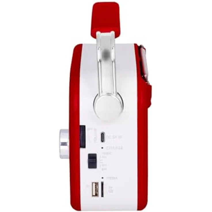 Trevi RDA 70 BR, Tragbares Analogradio mit FM/AM/SW Empfang, USB/Micro SD MP3-Player, rot – Bild 3
