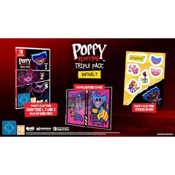 Maximum Entertainment UK Limited Poppy Playtime Triple Pack [Nintendo Switch], mit den ersten drei Kapiteln der Saga und furchterregenden Spielzeugfiguren – Bild 2