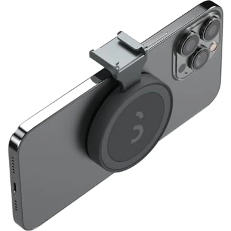 ShiftCam SnapShoe – Snap-on Cold Shoe Mount für Montagezubehör – Magnetische Halterung lässt sich an jedem Telefon befestigen | Mitternachtsschwarz