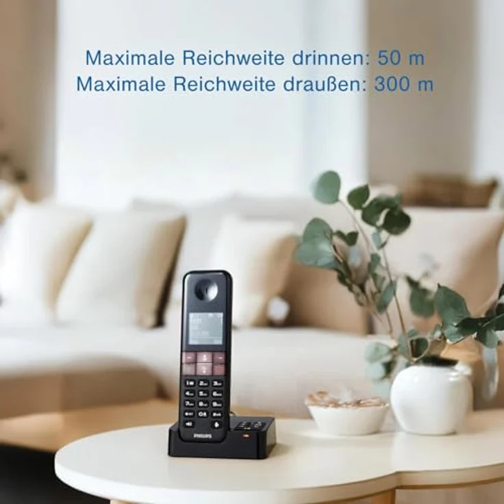 Philips D4752B-01 DECT Schnurlostelefon mit Anrufbeantworter, 2 Mobilteile – Bild 6