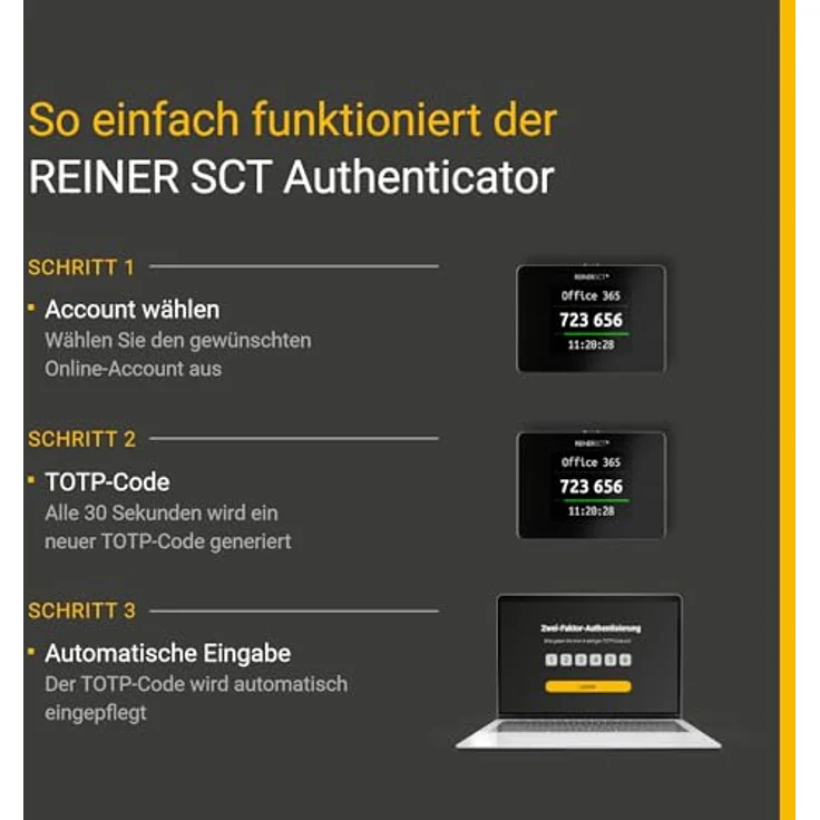 REINER SCT Authenticator Mini – Hardware für Zwei-Faktor-Authentisierung | TOTP-Generator für ultimativen Schutz Ihrer Accounts – Bild 5